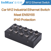InMax Fabricant IP40 8 ports 100M D-coding Véhicule Voiture train Commutateur Ethernet industriel M12