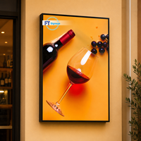 Boîte à lumière LED murale personnalisée pour menu, cadre d'affichage en acrylique pour publicité de café, salon de thé