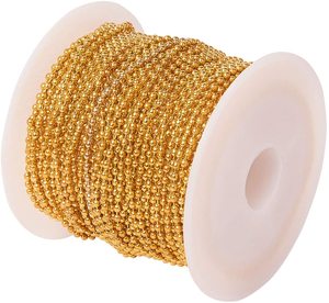 Chaîne à billes ronde en laiton plaqué or 14K/18K ROSA BESSIE, diamètre 1,5 mm, en rouleau - Product Image 1