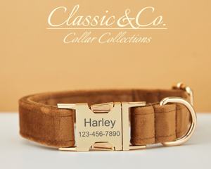 Collar de Perro Personalizado Color Café con Lazo y Correa, Grabado con Nombre de Mascota, Hebilla Metálica, Regalo de Cumpleaños para Cachorro, Envío Gratis - Product Image 2