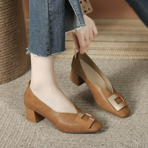 Nuove Scarpe da <span class=keywords><strong>Donna</strong></span> alla Moda con Punta Quadrata, Comode e Senza Lacci, <span class=keywords><strong>Tacco</strong></span> Basso - Product Image 3