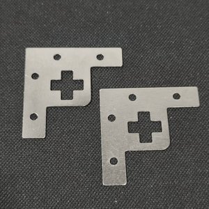 Support d'angle en forme de L en acier au carbone, 4 trous, plaqué argent, pour connexion de cadres photo - Product Image 3