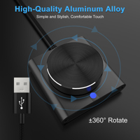 Bouton de contrôle du volume USB pour PC, contrôleur externe de réglage des médias, réglage audio pour ordinateur, compatible avec Win7/8/10/XP/Mac