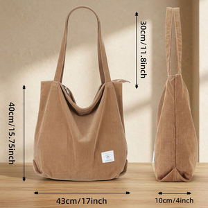 Bolso Tote Vintage de Lona de Color Sólido Starwell Impex, Resistente al Agua, con Cierre de Cremallera, Estilo Minimalista, Amarillo Verde Menta, para Viaje - Product Image 5