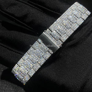 Nouvelle arrivée Montre-bracelet mécanique chronographe de luxe pour homme en acier inoxydable 43 mm Sport Verre Mode Affaires Diamant Moissanite - Product Image 5