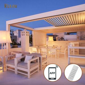 Proveedor de construcción de jardín, sistema de persiana motorizada, <span class=keywords><strong>piscina</strong></span> de resort, Gazebos impermeables para exteriores, pérgola de techo retráctil - Product Image 1
