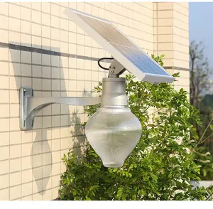2022 Nieuwe Zonnepaneel Retro Yard Muur Ballen Decoratieve Gate Lamp Outdoor Waterdichte Solar Licht Voor Tuin