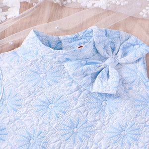 Summer Snowflake Printed Stitching Gauze Skirt Hem Girl Princess <strong>Dress</strong> + Bag Performance Stage <strong>Dance</strong> Wear Costume Set Clothes