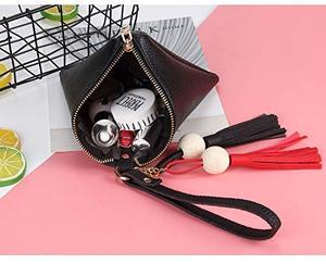 <span class=keywords><strong>Sac</strong></span> à <span class=keywords><strong>main</strong></span> en cuir pour femme en forme de triangle avec fermeture éclair, design à pompon tendance, petite bourse à monnaie pour dames - Product Image 6