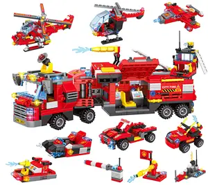 8 в 1 передвижной командный центр, строительные блоки для пожарной машины, 60374 городская пожарно-спасательная команда, сборка кирпичей