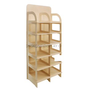 Présentoir de sol en bois à 6 niveaux double face Vino Heavy Duty, démontable, installation rapide, pour supermarché, vente au détail, t-shirt - Product Image 1