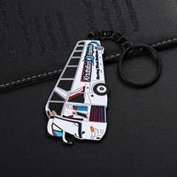 Porte-clés personnalisé en métal émaillé souple avec logo coloré en forme de mini bus
