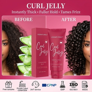 Gel coiffant définissant la gelée pour les boucles des cheveux à tenue forte de marque privée pour les cheveux bouclés ondulés 2a-4c-solution pour les frisottis - Product Image 1