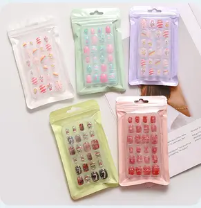 맞춤형 마카롱 마일라 백 지퍼 플라스틱 보석 메이크업 포장 투명 마카롱 컬러 가방