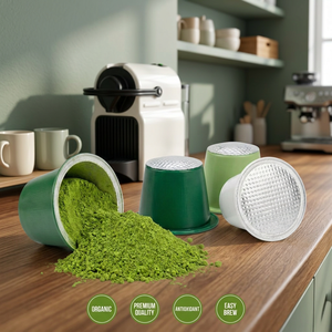Cápsulas de Matcha Bajas en Calorías, Sin Azúcar, Compatibles con Nespresso, Dolce Gusto y Keurig, Monodosis, Aptas para Dietas Específicas - Product Image 2