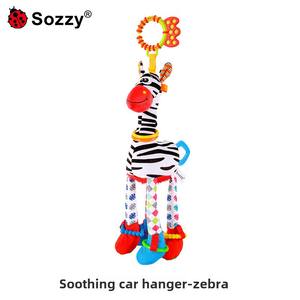 Nouveau-né zèbre <span class=keywords><strong>girafe</strong></span> voiture pendentif jouet confort peluche poupée poussette lit pour bébé - Product Image 2