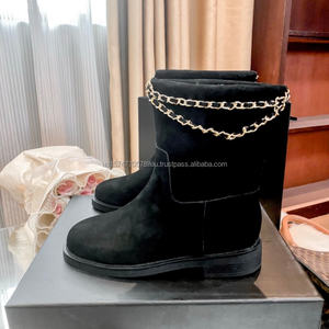 Bottines Chelsea décontractées en daim noir à fermeture éclair pour femme – Collection automne – Bottines plates de marque tendance – Vente en gros - Product Image 2