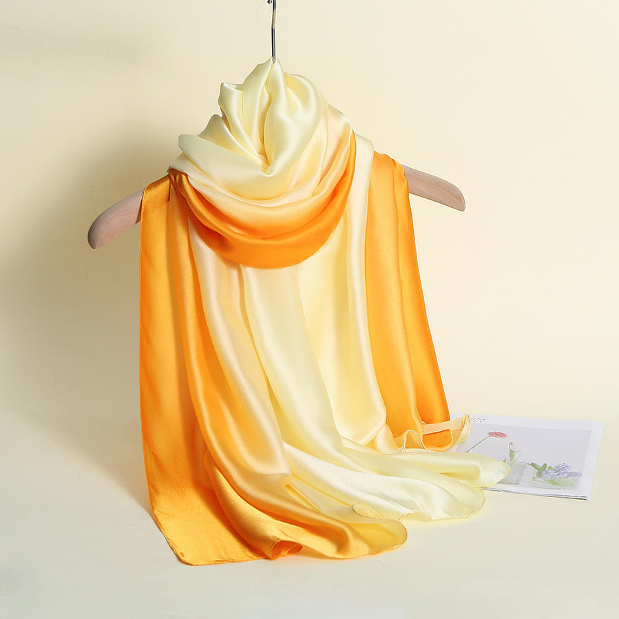 Sérigraphie couleur dégradé foulard en soie pour femmes été châles