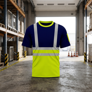 High Quality High Visibility Men Reflective <b>Waterproof</b> Self-Adhesive Spandex 100% Polyester <b>Work</b> T-Shirt Custom Logo - Product Image 3
