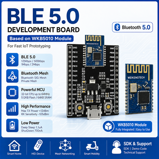 BLE 5.0 Module PCB Development Board Wireless Module Evaluation Board IoT Wireless Evaluation Kit