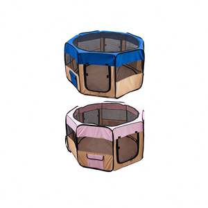 Corral Plegable Octagonal para Mascotas, Transpirable, Antiarañazos, de Tela Oxford, Valla Suave, Portátil, para Interiores y Exteriores, Carpa para Perros - Product Image 1