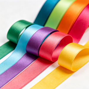 Ruban pré-noué GRACE RIBBON multi-tailles, bleu clair, polyester/coton, imprimé géométrique, ruban à nœud simple face, certifié OEKO-TEX - Product Image 5
