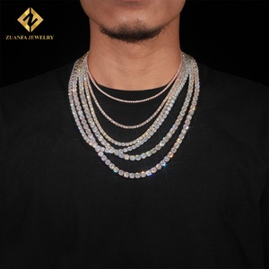 Collana Tennis <span class=keywords><strong>in</strong></span> Moissanite da 2mm, 3mm, 4mm, 5mm, 6.5mm <span class=keywords><strong>in</strong></span> <span class=keywords><strong>Argento</strong></span> <span class=keywords><strong>925</strong></span>, Bracciale Tennis Iced Out <span class=keywords><strong>in</strong></span> Moissanite - Offerta Speciale - Product Image 1