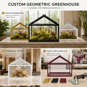Terrario in Vetro Geometrico Artigianale da 18 Pollici a <span class=keywords><strong>Forma</strong></span> di Casa per Giardinaggio Interno, Personalizzato DAKON, Vendita all'Ingrosso - Product Image 3