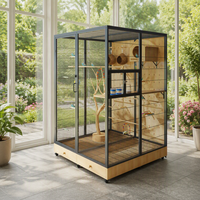 Cage à oiseaux en bois de grande taille, directement de l'usine, écologique, volière haut de gamme, spacieuse, confortable, habitat intérieur pour animaux de compagnie, sur mesure