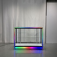 Vitrine d'exposition en verre LED RGB, comptoir en verre, étagères en verre trempé, vitrine personnalisée pour boutique de tabac