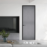 Porte à battant en aluminium robuste avec cadre en aluminium, verre trempé double vitrage, étanche, insonorisée, pour salle de bain, entrée de villa
