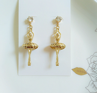 Boucles d'oreilles élégantes en or pour femmes, motif ballerine, bijoux fantaisie pour filles, cadeau idéal