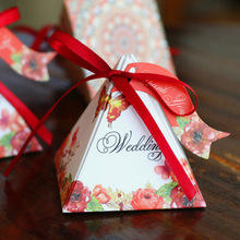 Boîte de bonbon de mariage demoiselle d'honneur avec logo personnalisé emballage hexagonal en carton vert or rouge pour le type de dossier feuille de chocolat sucré - Product Image 3