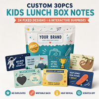Cartes de notes d'encouragement personnalisées pour boîte à lunch pour enfants, lot de 30, sans duplication, réinscriptibles, à gratter thermosensible