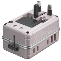 Adaptateur de voyage en forme de valise, PD 35W, USB 2 et Type C, prise et prise de courant AC, chargeur de voyage mobile