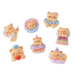 Accessori in resina fai da te a forma di orsetto per gioielli, colla, fermagli per capelli, fasce e patch - Collezione caoh Cute Food Play - Product Image 5