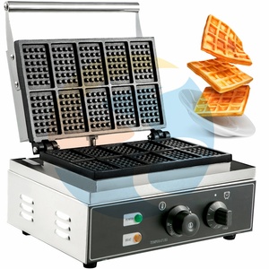 Gaufrier Rectangulaire Professionnel Électrique Antiadhésif Shuangchi 10 Gaufres Belges Machine à Snacks - Product Image 1