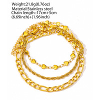 Bracelet cubain en acier inoxydable plaqué or 18 carats, étanche, simple, personnalité, hip-hop, bijoux pour hommes