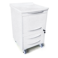 Armoire en acier inoxydable sur mesure à 3 tiroirs, table en marbre, armoires de salon de beauté, armoire mobile blanche
