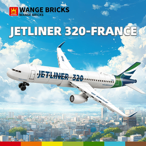 Ensemble de blocs de construction en plastique personnalisés DIY pour avion de ligne A320 France, pour cadeau créatif et objet de collection - Product Image 2