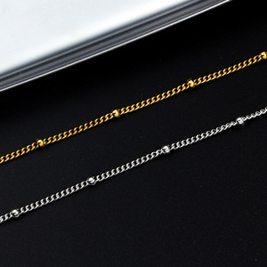 <span class=keywords><strong>Clip</strong></span> latéral en acier inoxydable petite chaîne de perles accessoire en or chaîne collier à faire soi-même <span class=keywords><strong>frange</strong></span> mince accessoires de mode assortis - Product Image 2