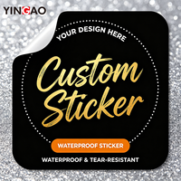 Autocollants personnalisés avec logo Yingao, autocollants en vinyle personnalisés pour bouteilles, étiquettes résistantes à la déchirure pour la marque et les cadeaux