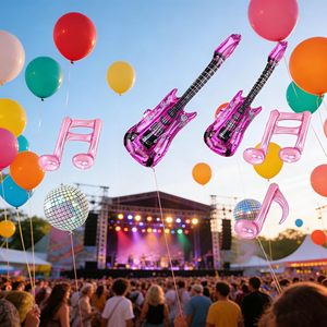Combo de Globo Inflable de <span class=keywords><strong>Guitarra</strong></span> Rockera y Nota Musical - Decoración Inflable Divertida para Fiestas de Cumpleaños y Espectáculos - Product Image 5