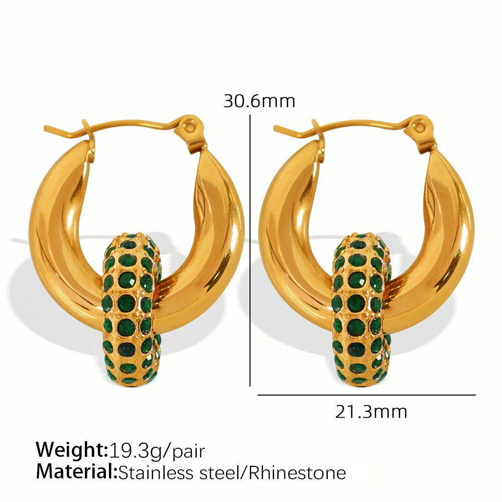 Pendientes de oro con diamantes verdes EH268