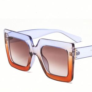 Gafas de Sol Cuadradas Extra Grandes de Moda Retro 2021, Coloridas, con Protección UV400, Monturas de Doble Color para Mujer - Product Image 4
