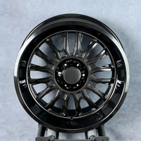 عجلات سيارات رياضية للطرق الوعرة مقاس 20-24×12-14 بوصة، قطعتان من السبائك المطروقة بلون أسود لامع عميق