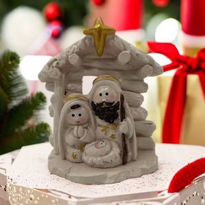 KOMI Presepe di Natale Sacra Famiglia Mangiatoia Scultura Decorativa da Giardino e Casa in Resina Oggetti Creativi - Product Image 3