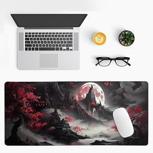 Tùy chỉnh HD Đỏ Trăng Tròn BảNg Mat Đen Riverside lớn màu nước bán buôn chơi game Mousepad mở rộng XL Bàn phím pad - Product Image 5