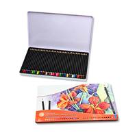 Ensemble de 36 crayons de couleur en bois, crayons de couleur de marque privée pour artistes, avec boîte en métal, pour le dessin, les portraits et la coloration pour enfants