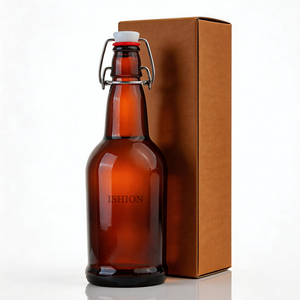 Bouteille de bière en <span class=keywords><strong>verre</strong></span> ambré de 500 ml (16 oz) avec bouchon à bascule, en <span class=keywords><strong>verre</strong></span> de qualité alimentaire, vente en gros d'usine - Product Image 4